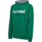 Hummel Go pamut Logo kapucnis zöld pulóver