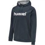 Hummel Go pamut Logo kapucnis sötétkék/fehér pulóver