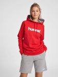 Hummel Go Logo pamut piros női kapucnis pulóver