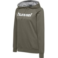 Hummel Go Logo pamut zöldes barna női kapucnis pulóver