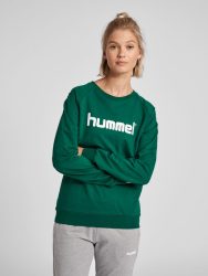 Hummel Go Logo pamut zöld női pulóver