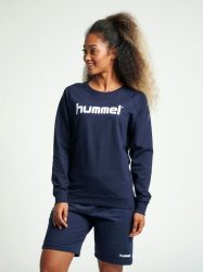 Hummel Go Logo pamut sötétkék női pulóver