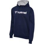 Hummel Mover pamut kapucnis sötétkék férfi pulóver