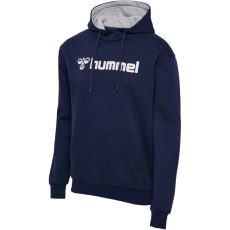 Hummel Mover pamut kapucnis sötétkék férfi pulóver