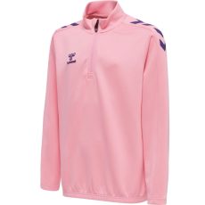 Hummel Core XK poly 1/4 cipzáras rózsaszín gyerek pulóver