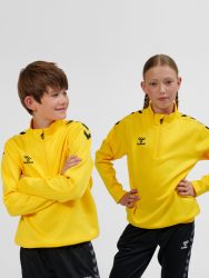 Hummel Core XK poly 1/4 cipzáras sárga/fekete gyerek pulóver