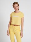 Hummel Legacy pamut sárga női rövid póló