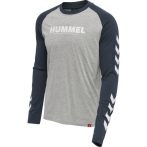   Hummel Legacy Blocked pamut szürke/sötétkék unisex hosszú ujjú póló