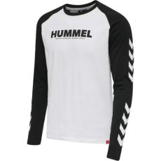 Hummel Legacy Blocked pamut fehér/fekete unisex hosszú ujjú póló