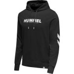 Hummel Legacy Logo pamut fekete kapucnis pulóver