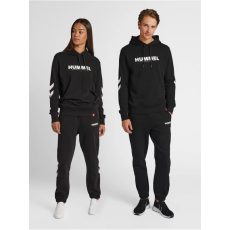 Hummel Legacy Logo pamut fekete kapucnis pulóver