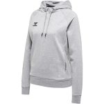 Hummel Move Grid kapucnis pamut szürke női pulóver