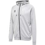   Hummel Move Grid kapucnis pamut szürke férfi cipzáras szabadidő felső