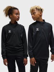 Hummel Authentic 1/4 cipzáras fekete gyerek pulóver