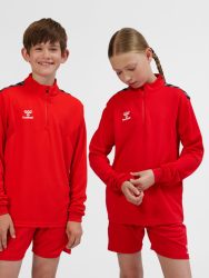  Hummel Authentic 1/4 cipzáras piros gyerek pulóver