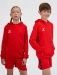 Hummel Authentic poly kapucnis piros gyerek pulóver