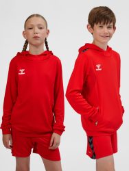 Hummel Authentic poly kapucnis piros gyerek pulóver