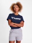 Hummel Go 2.0 Logo pamut sötétkék női póló