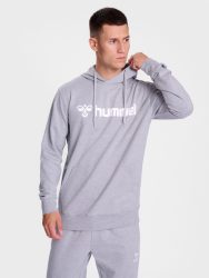 Hummel Go 2.0 Logo pamut kapucnis szürke unisex pulóver