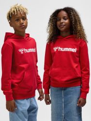 Hummel Go 2.0 Logo pamut kapucnis piros gyerek pulóver