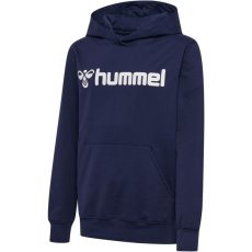 Hummel Go 2.0 Logo pamut kapucnis sötétkék gyerek pulóver