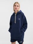 Hummel Loose bee pamut kapucnis sötétkék pulóver