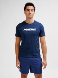 Hummel Elemental Logo pamut sötétkék unisex póló