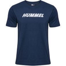 Hummel Elemental Logo pamut sötétkék unisex póló