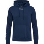 Hummel Elemental pamut kapucnis sötétkék unisex pulóver