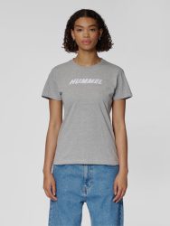 Hummel Elemental Logo pamut szürke női póló