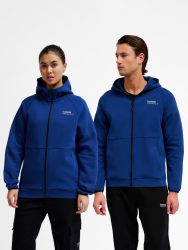 Hummel Tech pamut kapucnis kék szabadidő felső