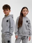 Hummel Clean pamut kapucnis szürke gyerek pulóver