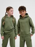  Hummel Clean pamut kapucnis zöld gyerek pulóver