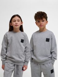 Hummel Clean pamut szürke gyerek pulóver