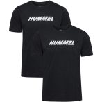 Hummel Elemental Logo pamut fekete unisex póló 2 darab