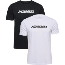 Hummel Elemental Logo pamut fekete/fehér unisex póló 2 darab