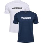   Hummel Elemental Logo pamut fehér/sötétkék unisex póló 2 darab