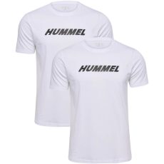 Hummel Elemental Logo pamut fehér unisex póló 2 darab