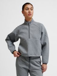 Hummel Tech Boxy pamut 1/2 cipzáros szürke női szabadidő felső