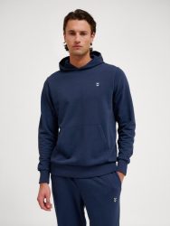 Hummel Pulse pamut kapucnis sötétkék unisex pulóver