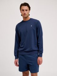 Hummel Pulse pamut sötétkék unisex pulóver