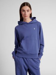 Hummel Pulse pamut kapucnis kék női pulóver