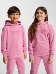 Hummel Jr Base pamut kapucnis rózsaszín gyerek pulóver