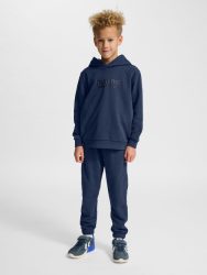 Hummel Jr Base pamut kapucnis sötétkék gyerek pulóver