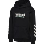 Hummel Jr Logo pamut kapucnis fekete gyerek pulóver