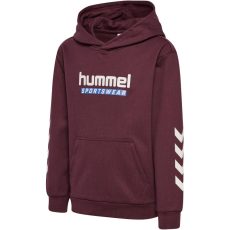 Hummel Jr Logo pamut kapucnis bordó gyerek pulóver