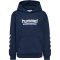Hummel Jr Logo pamut kapucnis sötétkék gyerek pulóver