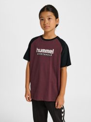 Hummel Junior Logo pamut bordó gyerek póló