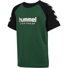  Hummel Jr Logo pamut sötétzöld gyerek póló