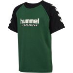 Hummel Jr Logo pamut sötétzöld gyerek póló